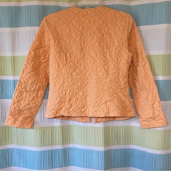 Sigrid Olsen Quilted Jacket Pink Peach Sz Small Petite - Picture 6 of 9